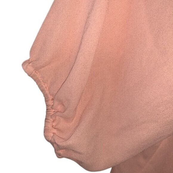 Pink Lace Accent Blouse With Keyhole Back & 3/4 Sleeves 1X Bellatrix - Picture 7 of 11